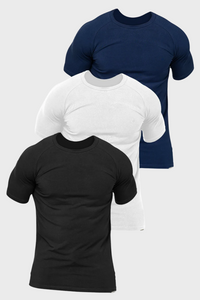 PACK COM 3 CAMISETAS ZIOL - PRETA, BRANCA E AZUL