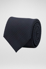 GRAVATA AZUL MARINHO COM BOLINHAS QUADRADAS TONAIS