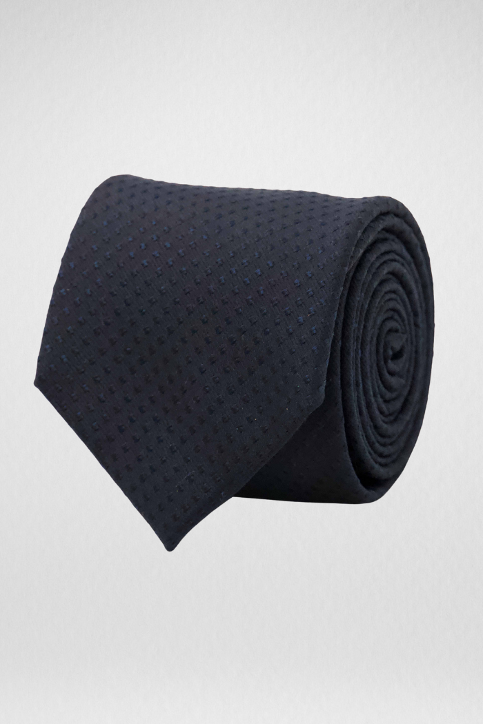 GRAVATA AZUL MARINHO COM BOLINHAS QUADRADAS TONAIS
