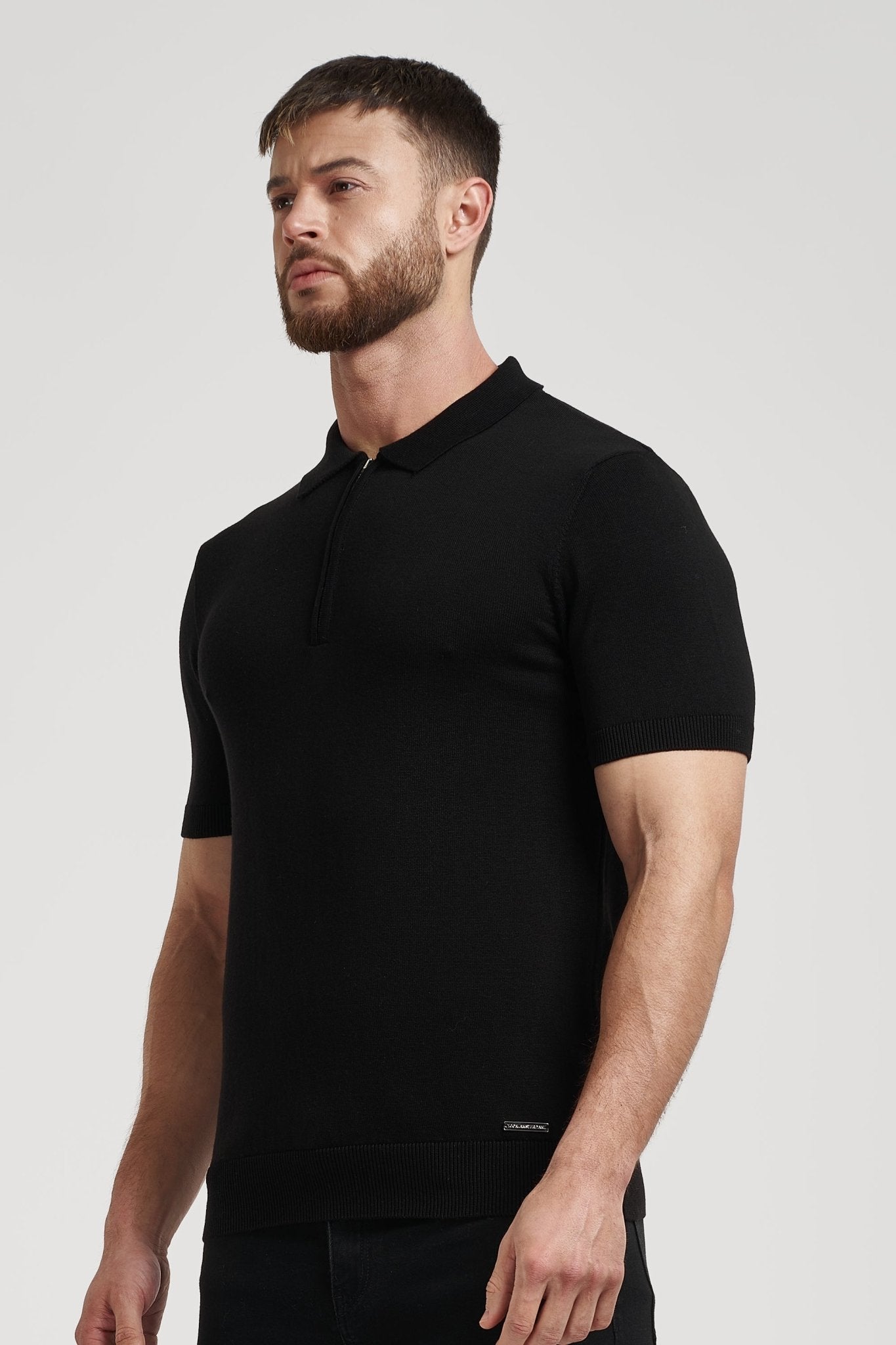 CAMISETA POLO PIMA ZÍPER ZIOL: ESTILO E ELEGÂNCIA HOMENS MODERNOS PRETO CAMISETA POLO PIMA ZÍPER ZIOL: ESTILO E ELEGÂNCIA HOMENS MODERNOS PRETO